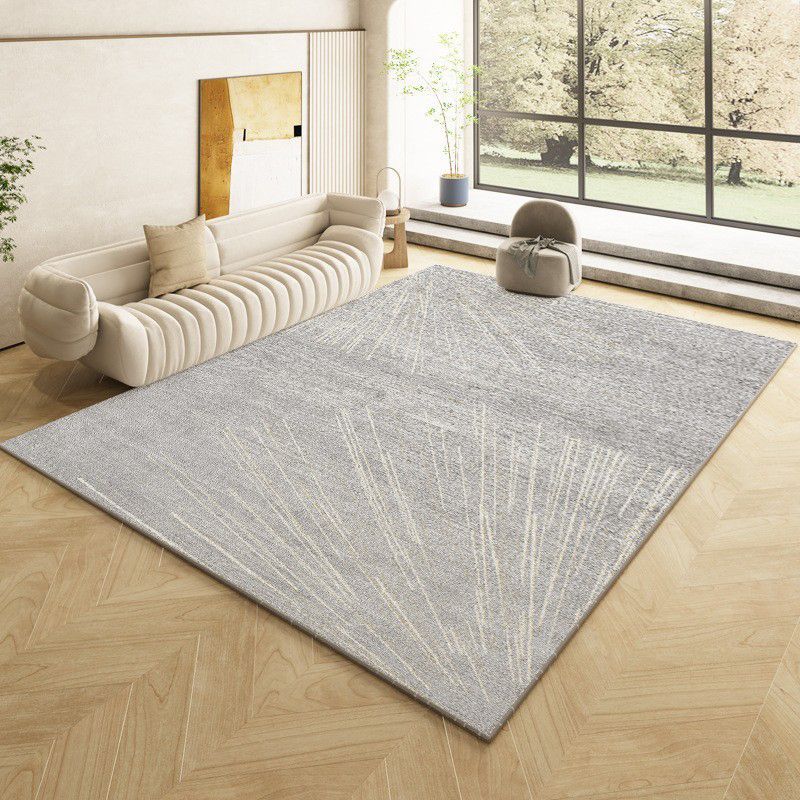 Beige Modern Rug Polyester Line Indoor Rug Washable Rug for Home Decor