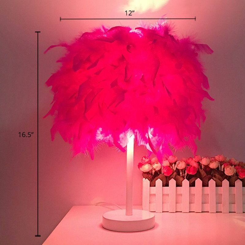 Éclairage de table de plumes en forme de cylindre LAMPE NORDIQUE SEUX-BULB