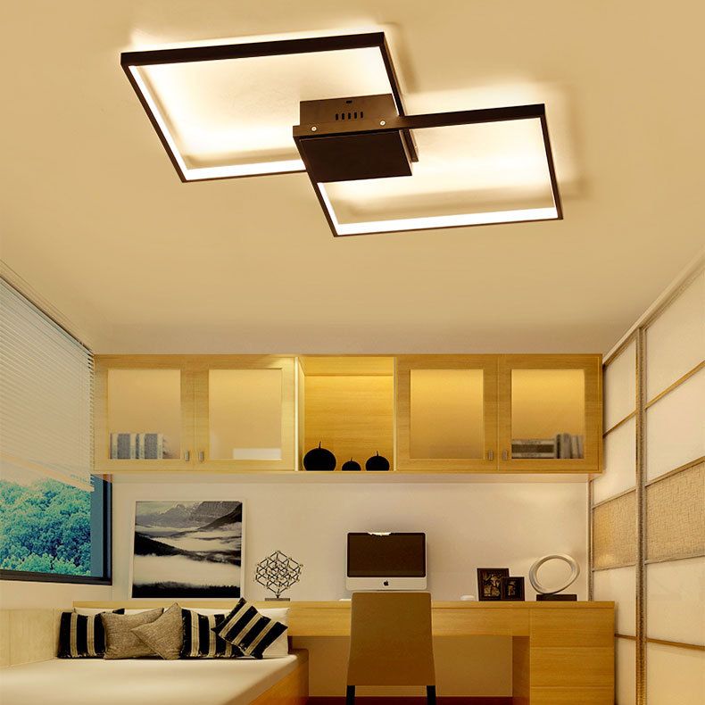 Lámpara de montura semi semi cuadrado simplicidad de techo acrílico montaje al ras de techo para sala de estar