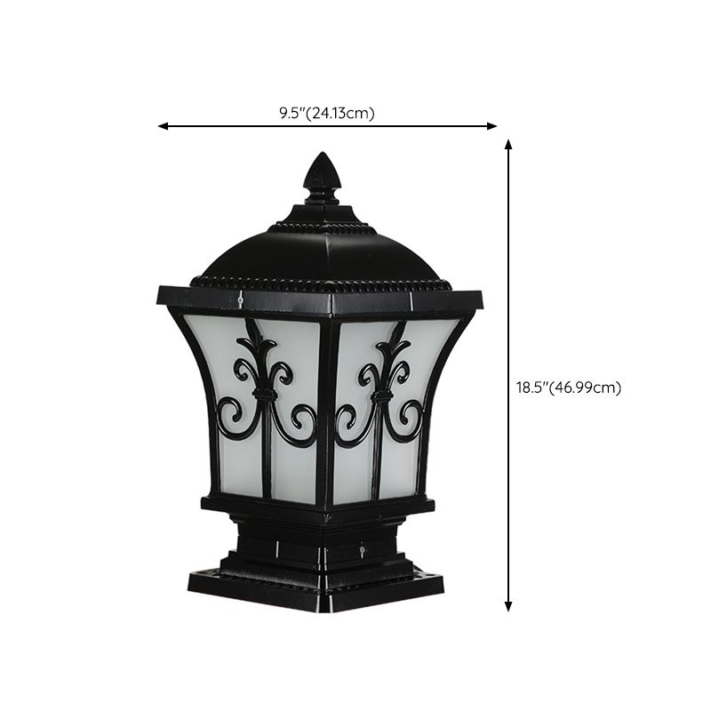 Black Outdoor Lights Waterproof Square Pillar Lamp for Garden