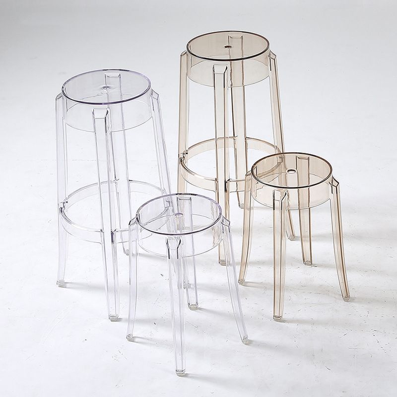 Sgabelli da bar scandinavi senza schienale in plastica trasparente