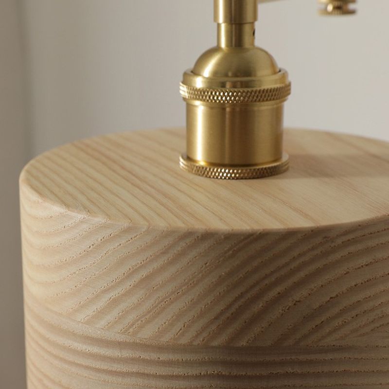 Contemporary Wood Wall Sconce Lighting Cylinder Shape Wall Lamp for Bedroom