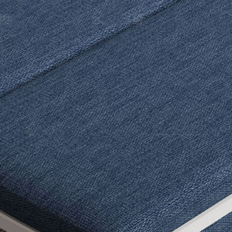 Scandinavian Blue Futon Sleeper Sofa Square Arms Futon and Mattress