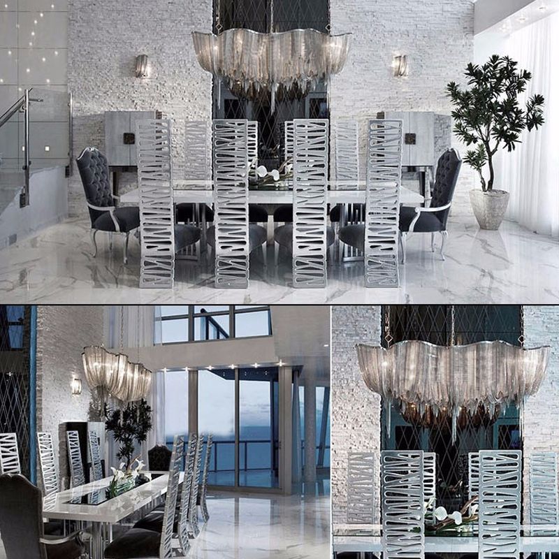 Large Metal Chandelier Postmodern Chandelier Pendant Light in Gold for Hotel Lobby