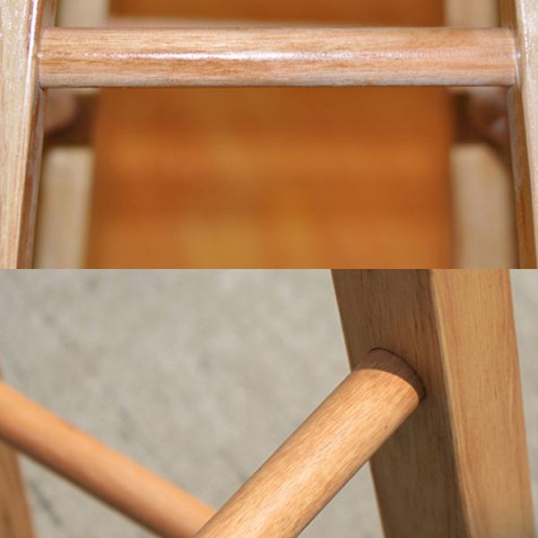 Modern Armless Backless Counter Stool Rubber Wood Kitchen Bar Stool with Wooden Seat