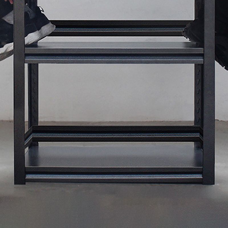 Open Black Metal Storage Bookshelf Modern Home Office Bookcase