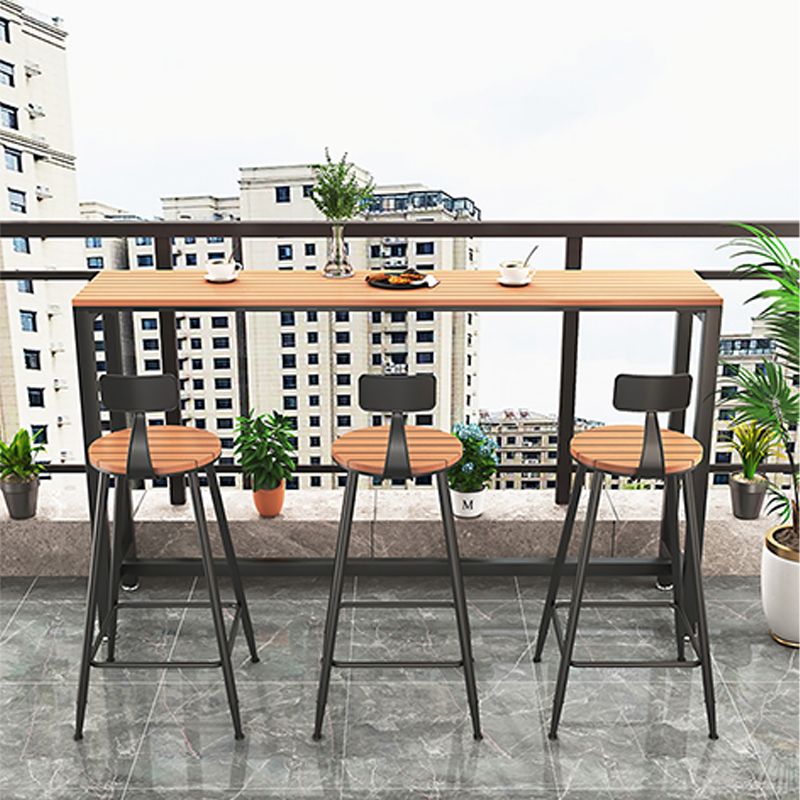 Outdoor 1/2/4/5 Pieces Counter Set Rectangle Industrial Metal Bar Pub Table Set