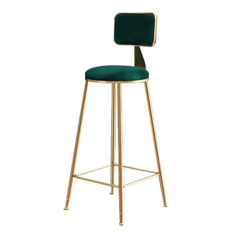 Nordic Glam Bar Stool Round Bar Stool for Home with Metal Legs