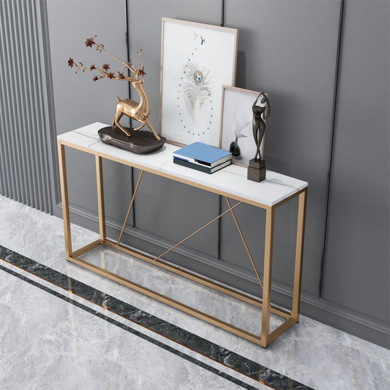 Contemporary Rectangle End Table Antique Finish Console Sofa Table
