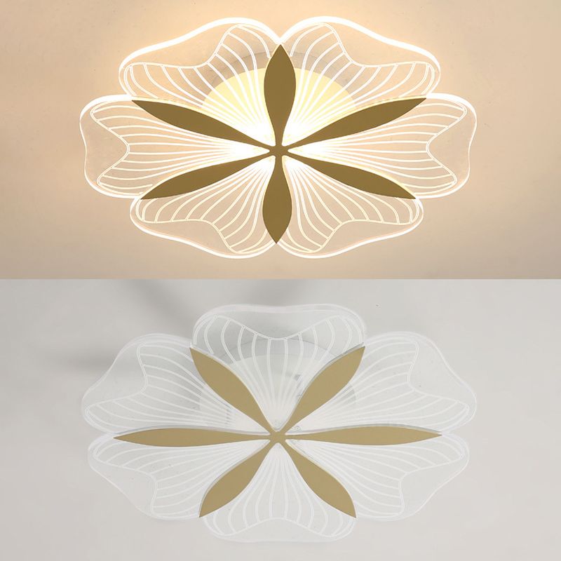 Modern Style Flower Shade Ceiling Lamp Metal 1 Headed Ceiling Lighting for Restaurant