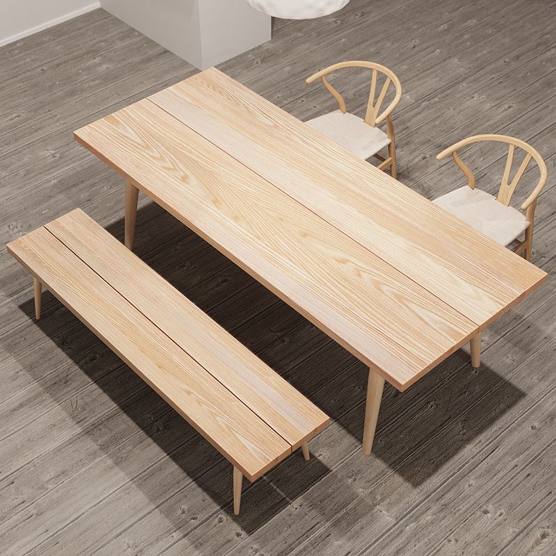 Glam Rectangle Dining Table Wooden Table with Wood Legs for Home Use