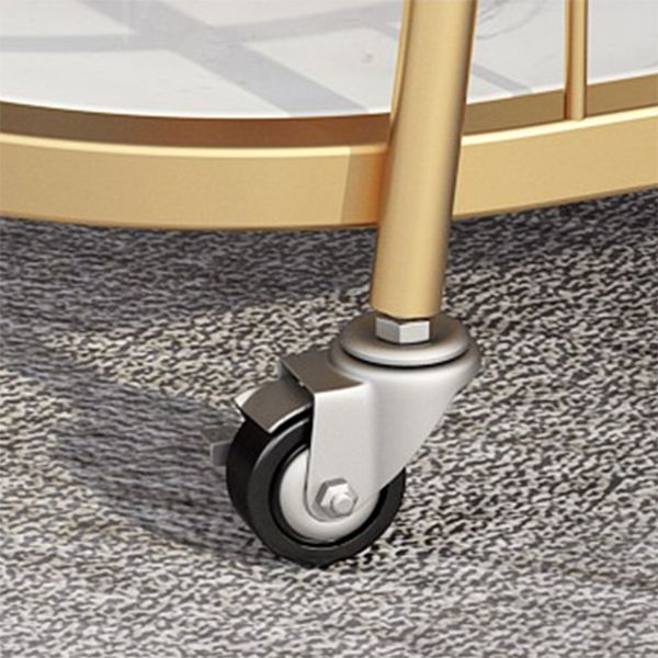 32.28"H Modern Rolling Oval Prep Table Metal Prep Table for Home Use