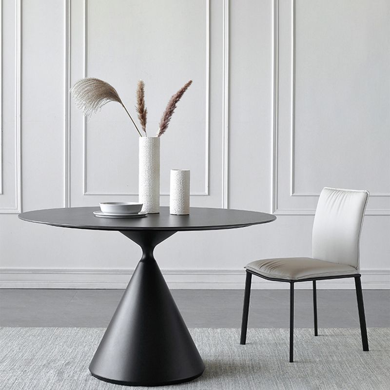 Metal Modern Round Dining Table Sintered Stone Table for Dining Room