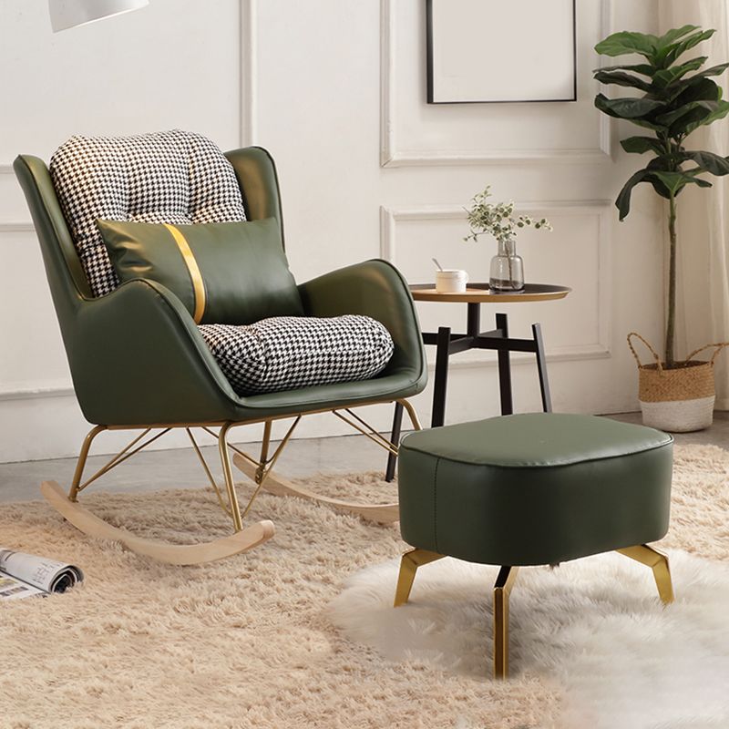 Modern Rocking Chair Metal Frame Doll Cotton Filling Spindle Rocker Chair