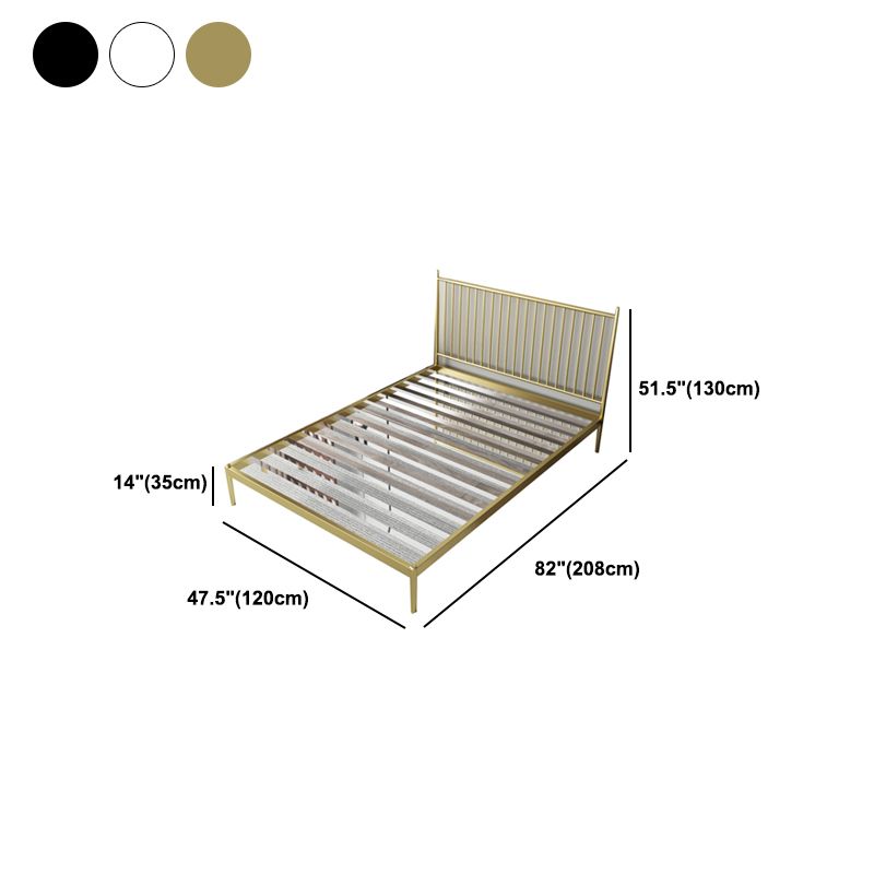 Contemporary Rectangular Spindle Headboard Bed with Metal Legs