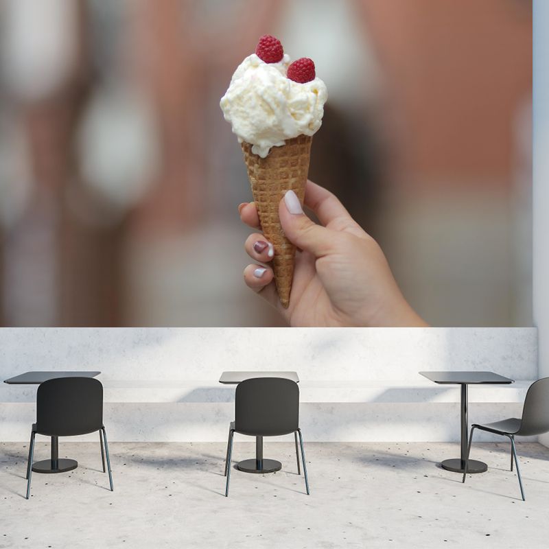 Nice Ice Cream Mural Mildew Resistant Contemporary Wall Covering for Commercial Use