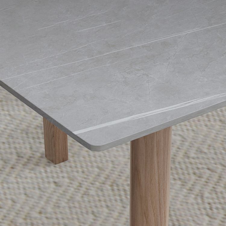Rectangle Grey Tone Dining Table Sintered Stone Table Luxury Style with 4 Legs