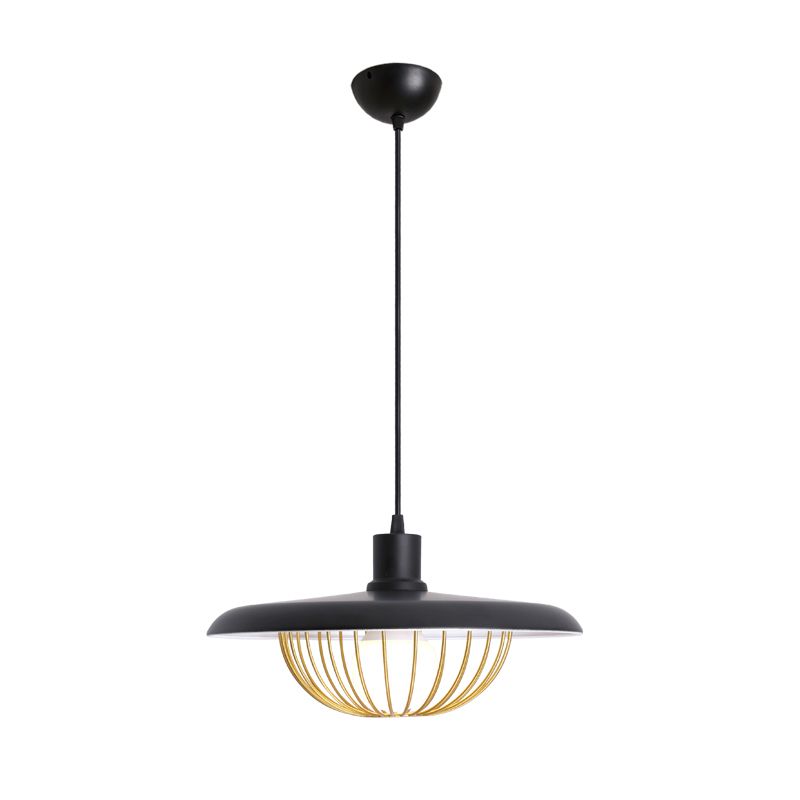 Pot Cover Shape Hanging Lighting Postmodern Style Metal 1 Light Pendant Lamp