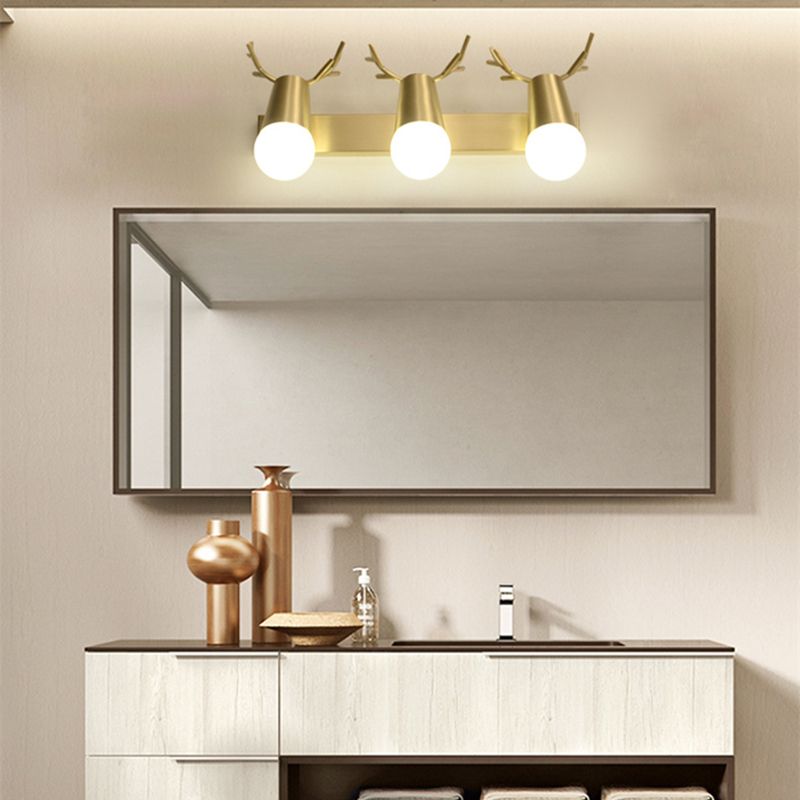 Geometric Vanity Lighting Modern Style Metal Multi Lights Vanity Wall Sconce in Gold