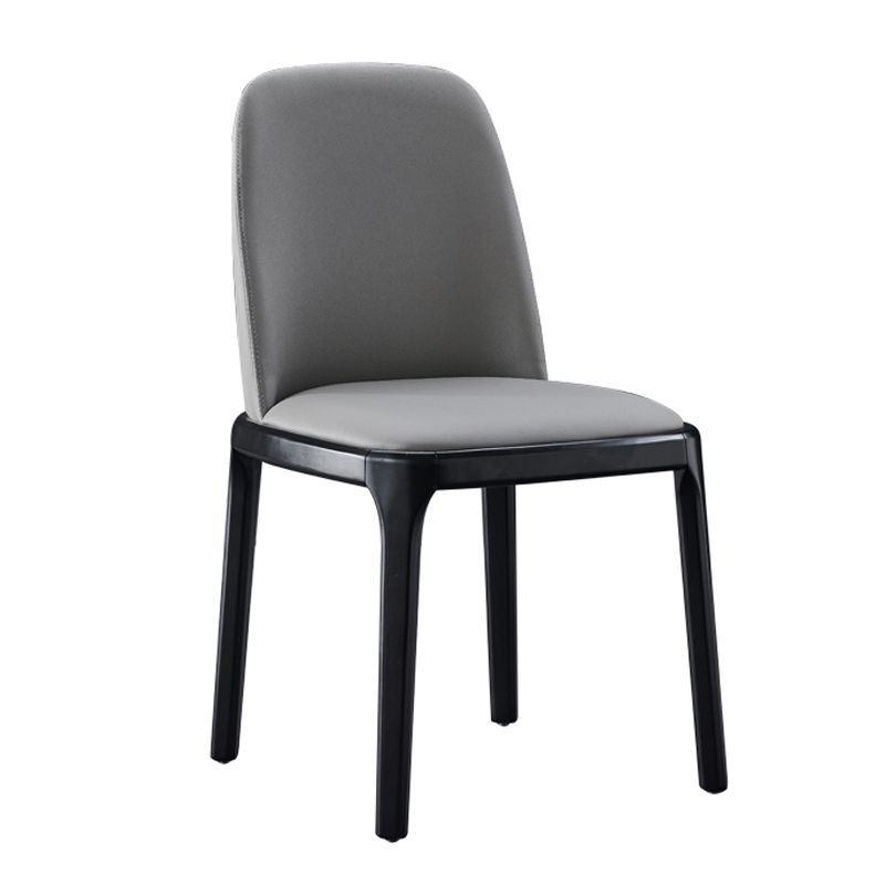 Contemporary Style Leather Chair Wooden Parsons Armless chair for Dining Room