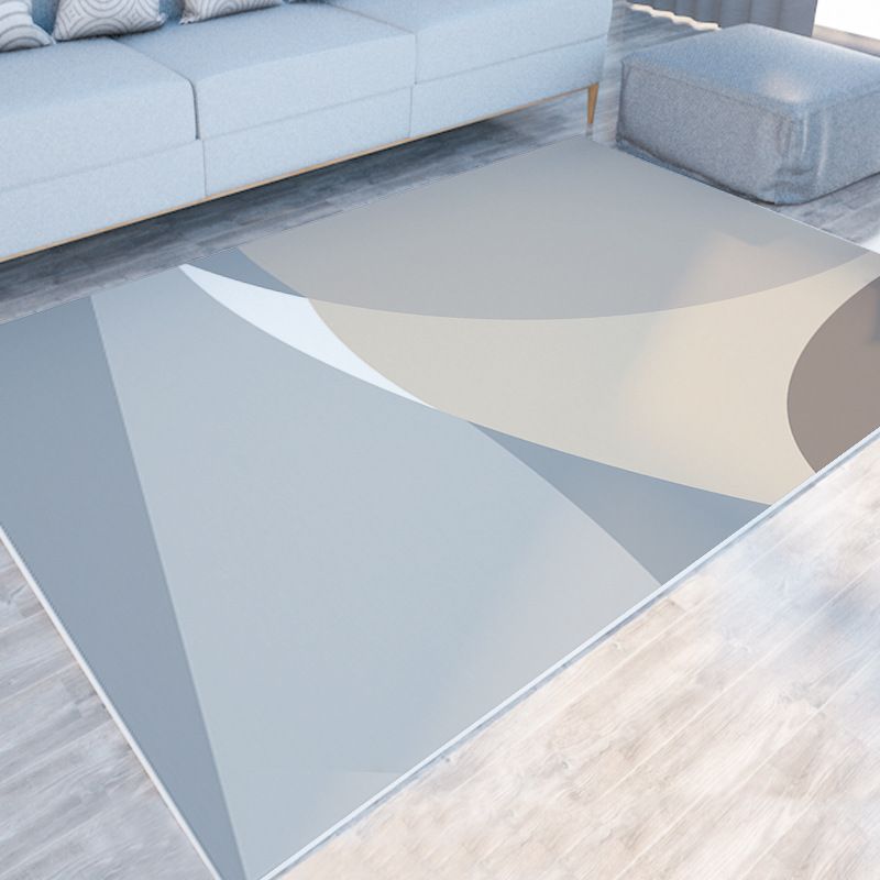 Modern Grey Area Carpet Polyester Geometric Patterns Carpet Washable Carpet for Home Decor