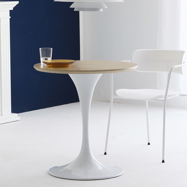 Mesa minimalista de mesa estándar redonda MDF Mesa de comedor de cocina con base de tulipán