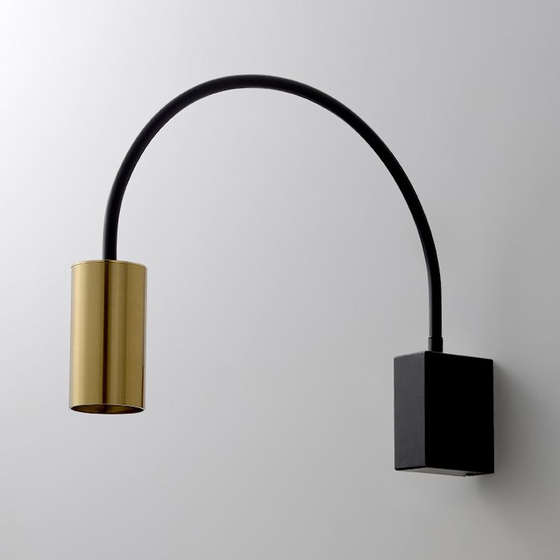 Postmodern 1 Bulb Wall Lamp Flexible Arm Curved Reading Light with Metal Shade