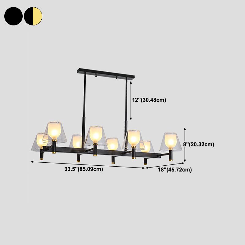 Industrial Sputnik Island Lighting Fixtures Glass Island Lighting in Black