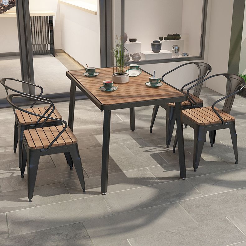 Modern 1/2/3/4/5 Pieces Dining Set Wood Dining Table for Courtyard Balcony