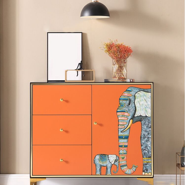 Glam Storage Chest Wooden Horizontal Lingerie Chest with Drawers