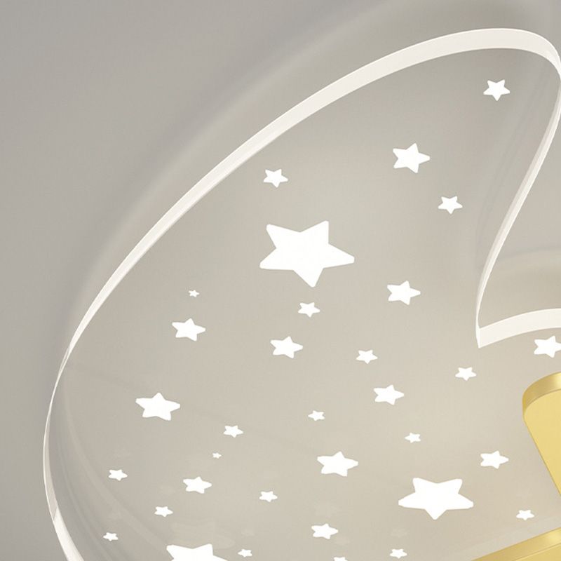 Lámpara de techo de forma de luna nórdica moderna Aluminio 2-Montaje de descarga de luz para dormitorio