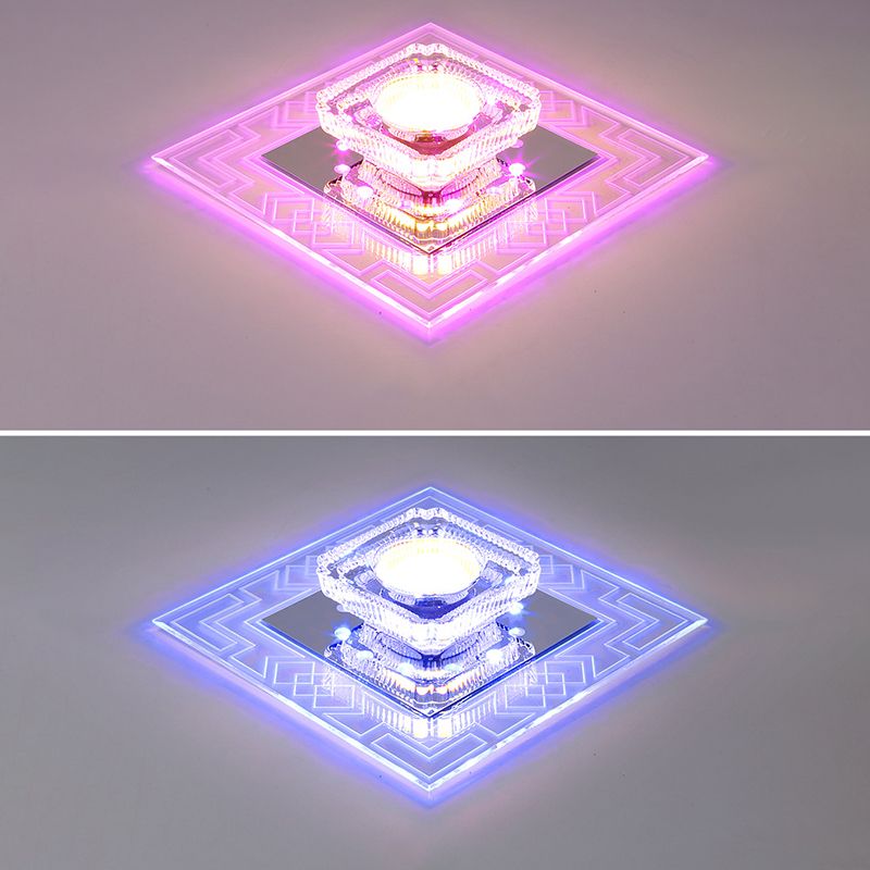 Plafonnier LED en cristal de style moderne, plafonnier encastré avec trou de 2 à 4 pouces de diamètre