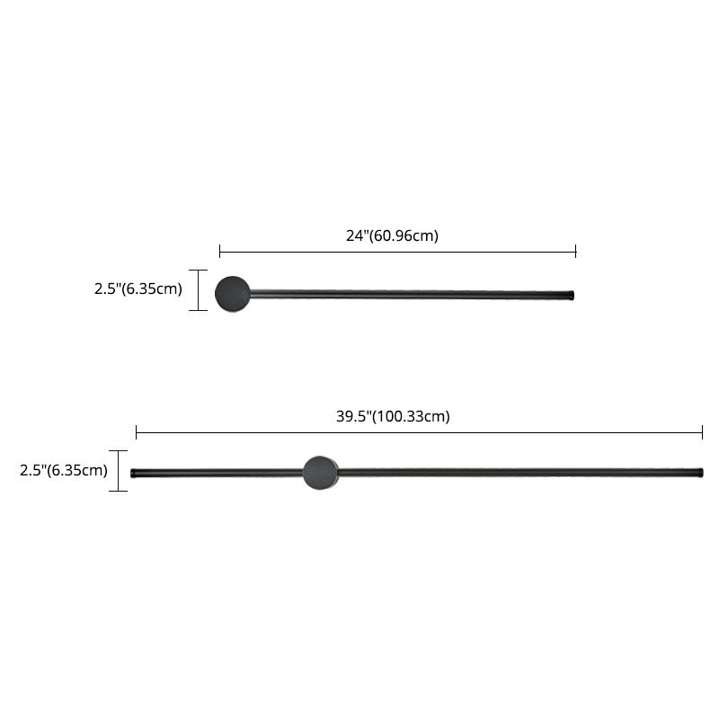 Aluminum Linear Black Wall Lamps 1-Light Minimalism Wall Mount Lamp for Bedroom