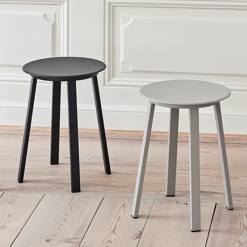 Contemporary Backless Barstool Round Seat Armless Bar Stools with 4 Metal Legs