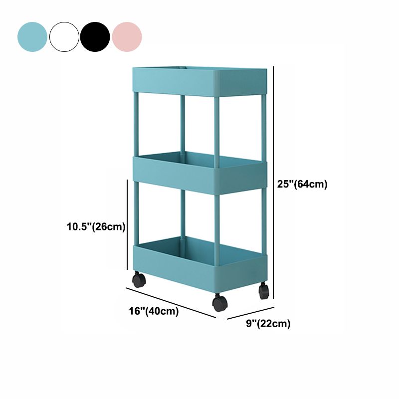 Contemporary Style Bookshelf Home Office Bookcase with Casters