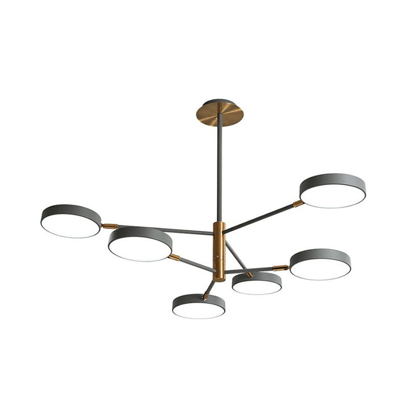 Branche de métal rotatif lampe à suspension de lampe à LED LED avec une teinte acrylique ronde