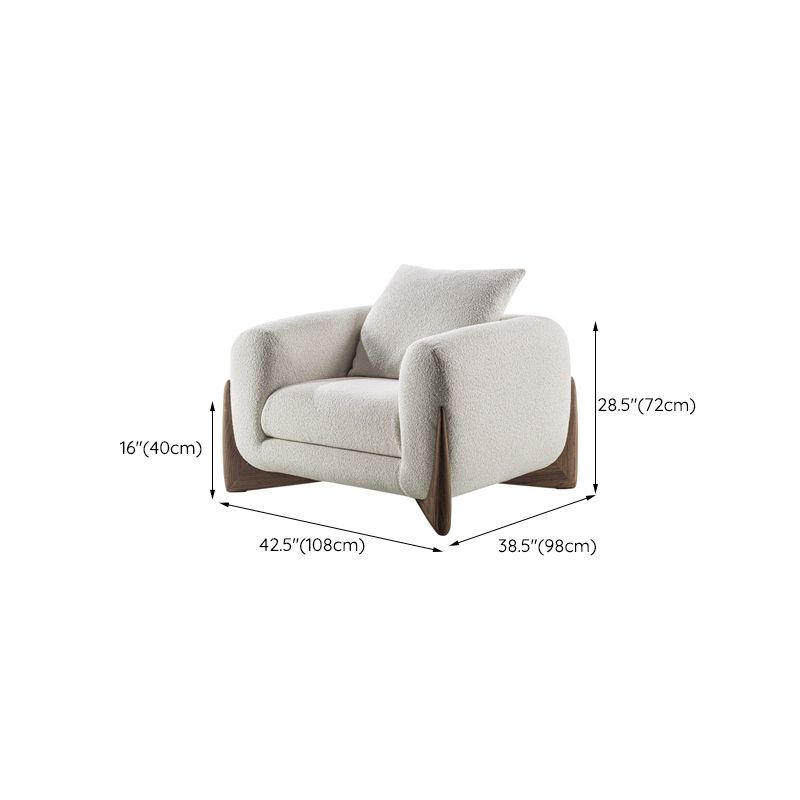 Contemporary Living Room Brown Sofa Round Arm Pillows Seating
