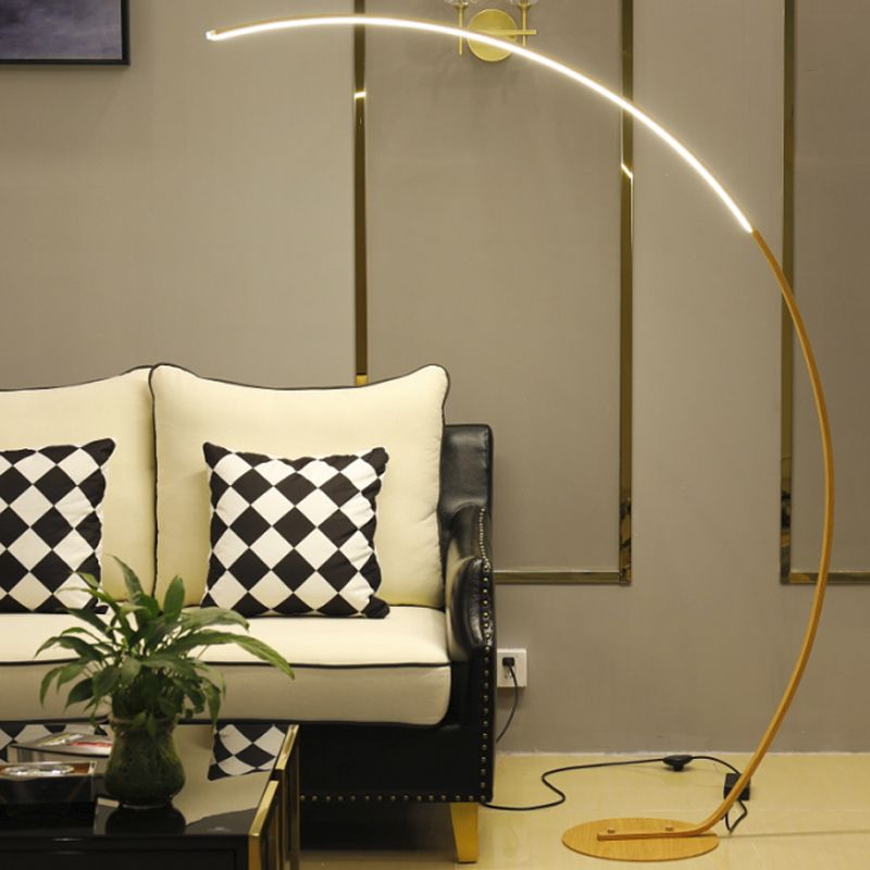 Illuminazione minimalista del pavimento a prua il soggiorno metallico lampada da pavimento a lettura in nero/beige
