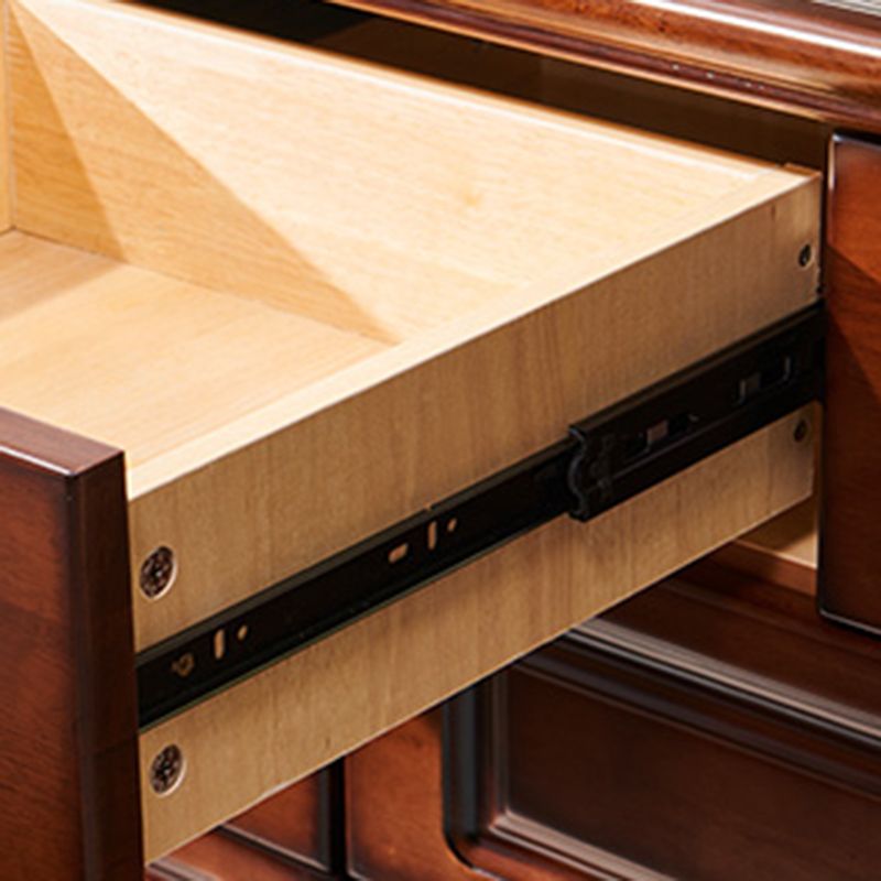 Traditional Bedroom Rubber Wood Storage Chest Vertical Chest with Drawers