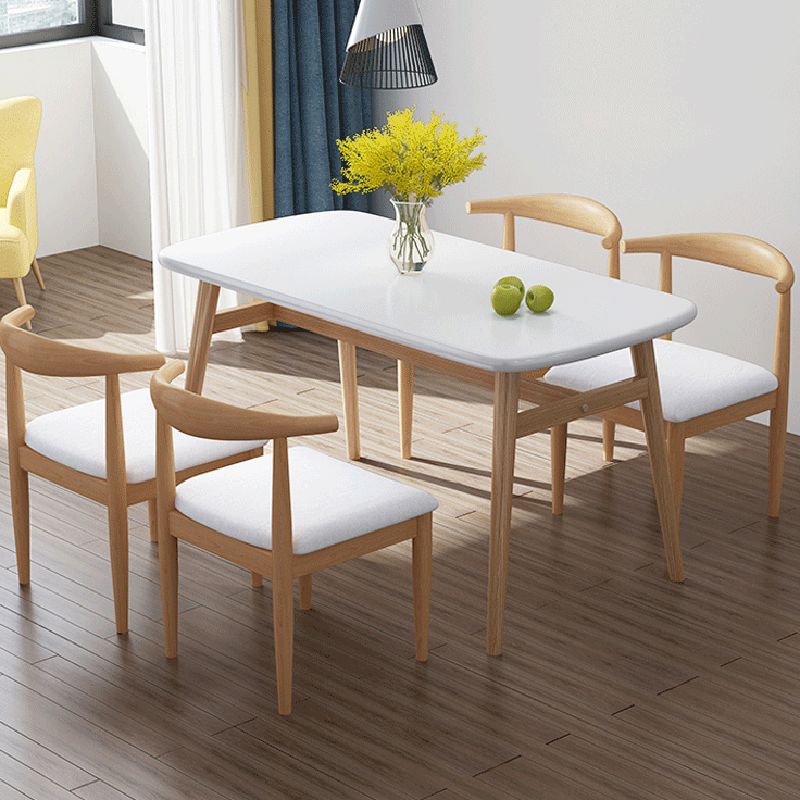 Contemporary Rectangular Wooden Dining Table with Trestle for 2-4 People