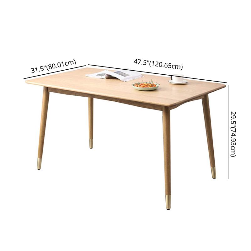 Minimalist Style Solid Wood Dining Set with Traditional Height Table and 4 Legs Base