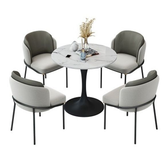 Glam Style Sintered Stone Dining Room Set with Black Leg Dining Furniture for Home Use