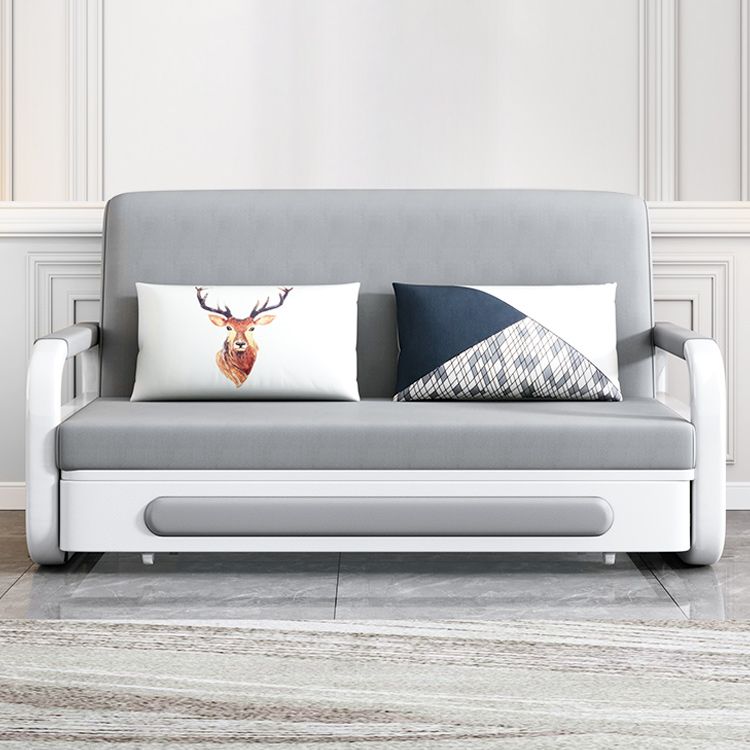 Pillow Included Sofa Futon Square Arms Convertible Sofa with Storage