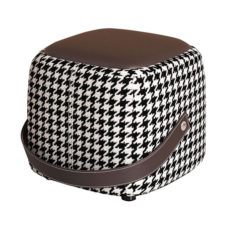 Modern Pouf Ottoman Faux Leather Upholstered Portable Ottoman
