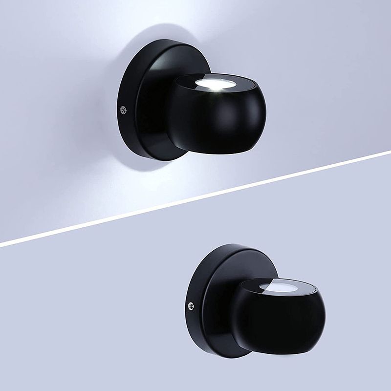 Modern Style Ball Shade Wall Lamp Metal 2 Lights Sconces for Living Room
