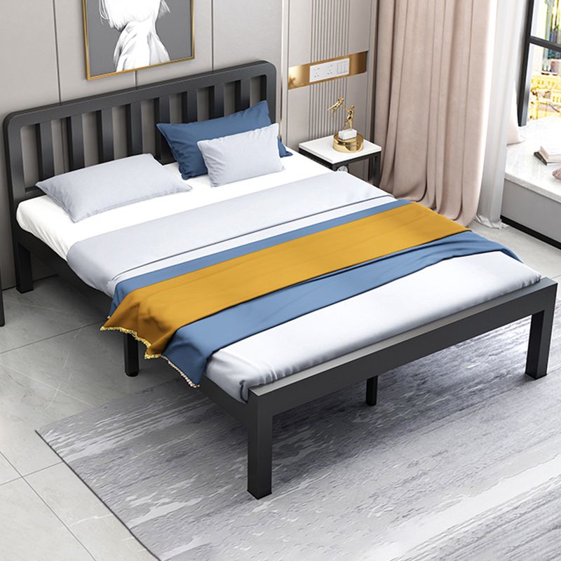 Contemporary Metal Bed Frame Solid Color Slat Bed with Custom Gold Legs