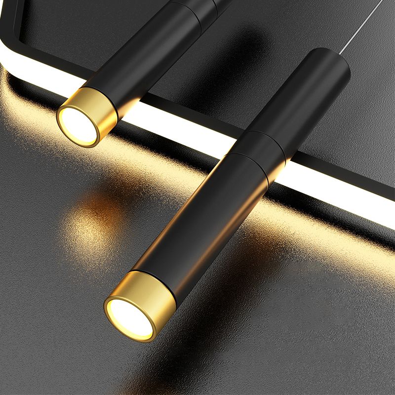 Cylinder Shape Island Lights Contemporary Style Metal Island Lighting