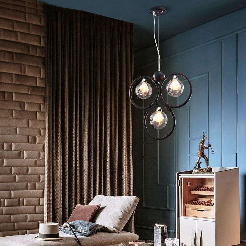 Éclairage pendentif rond en verre borné aléatoire