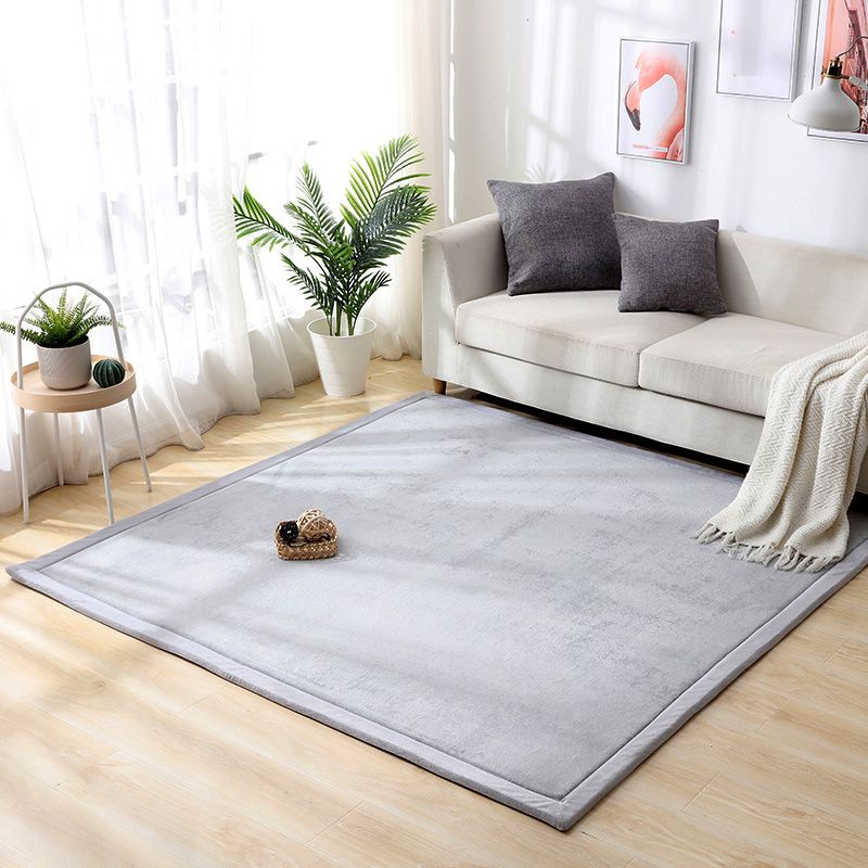 Comfort Multicolor Simple Rug Polypropylene Plain Area Rug Anti-Slip Backing Machine Washable Pet Friendly Carpet for Home