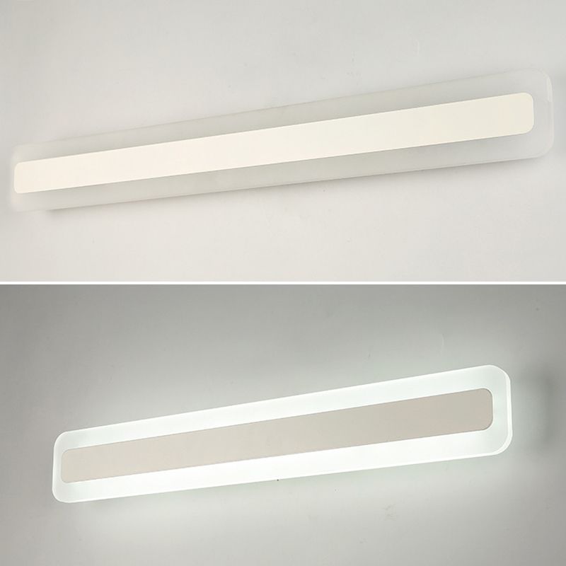 Rectangular Acrylic LED Wall Mount Light Fixture Nordic Waterproof Vanity Wall Sconce for Bathroom